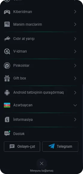 Pinapyukle - Menyu